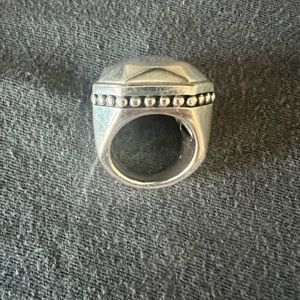 LAGOS silver ring with gold logo